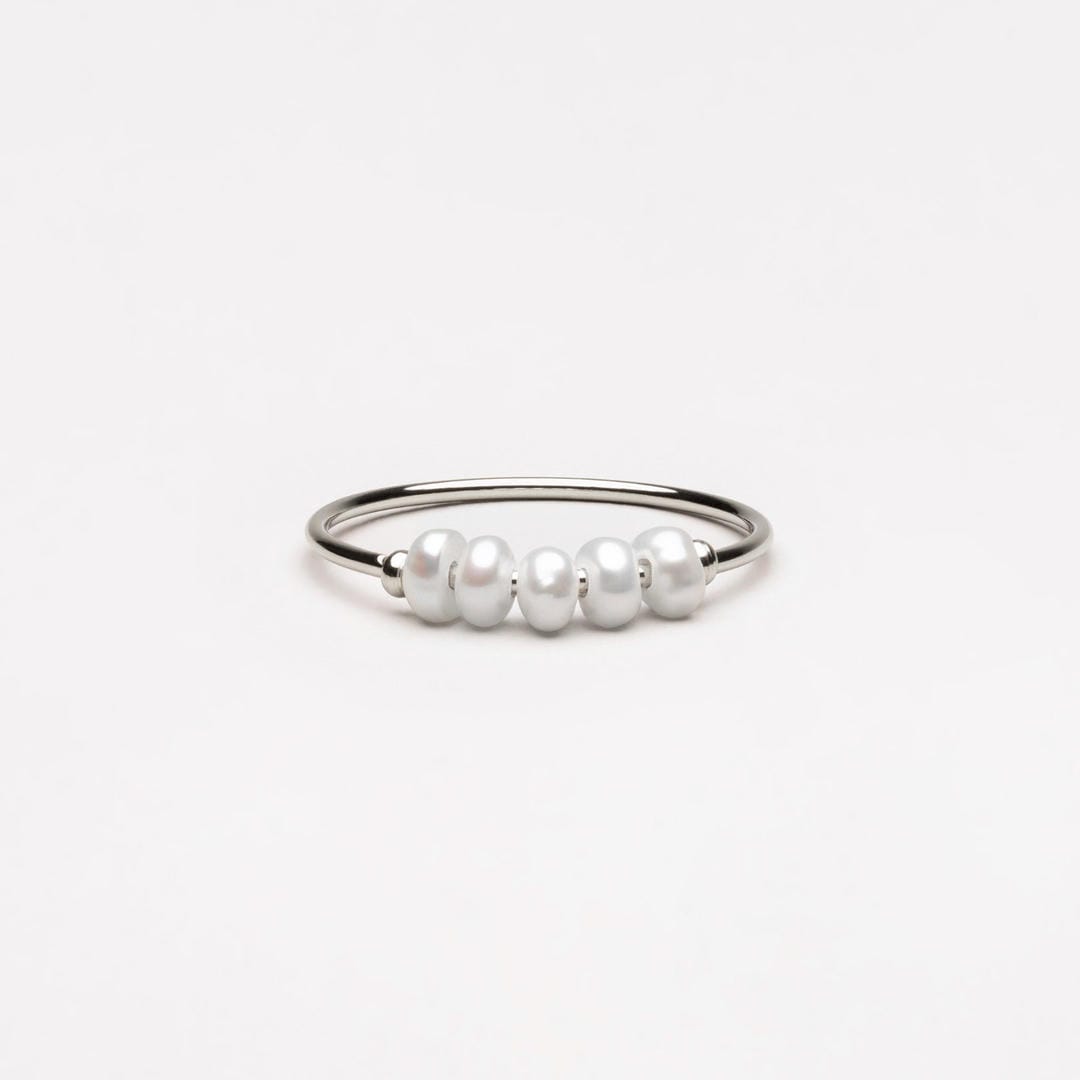 Anillo de cinco perlas Gota de rocío – imagen 5