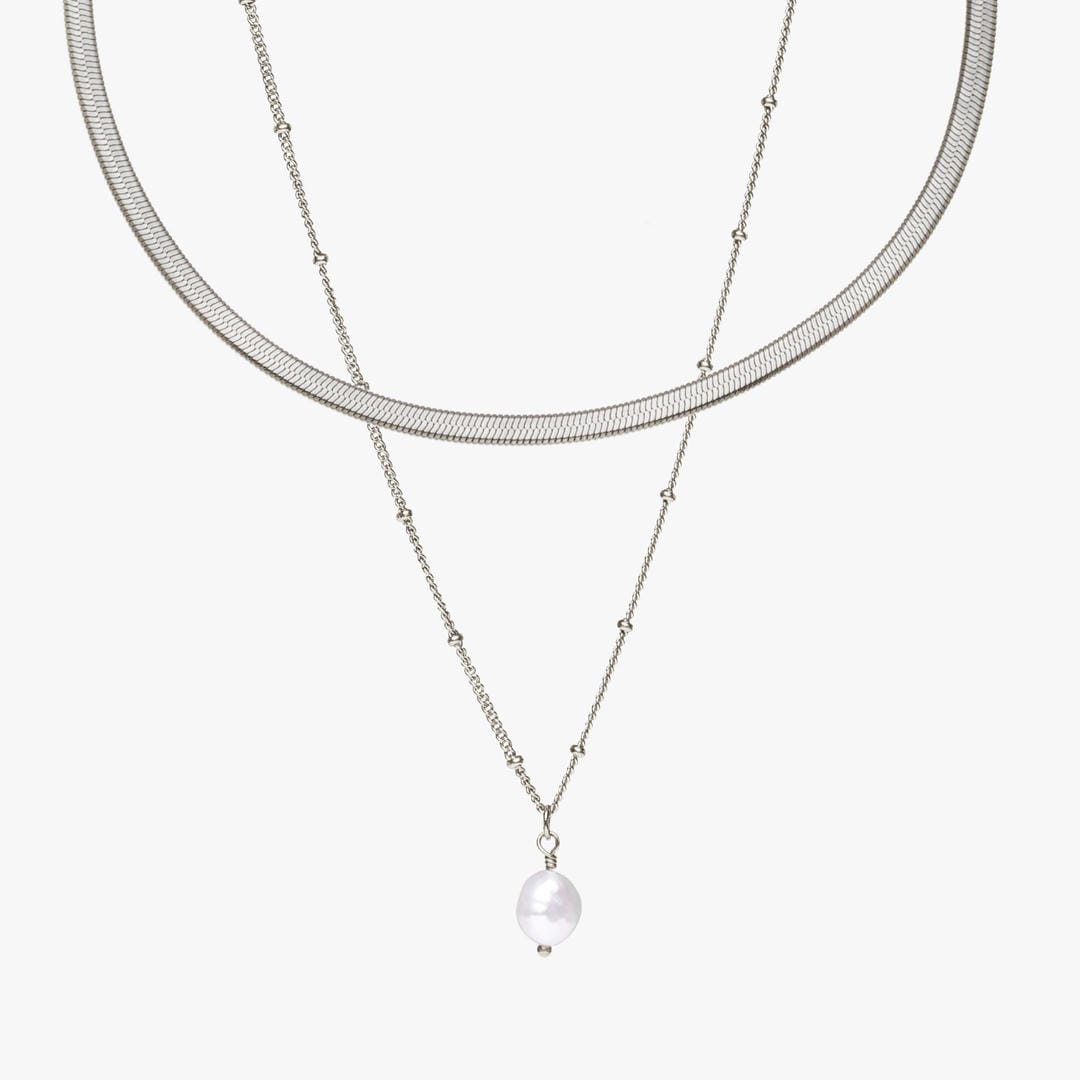 Conjunto de gargantilla de espiga con colgante de perla — Carmen, Lucía & Rocío