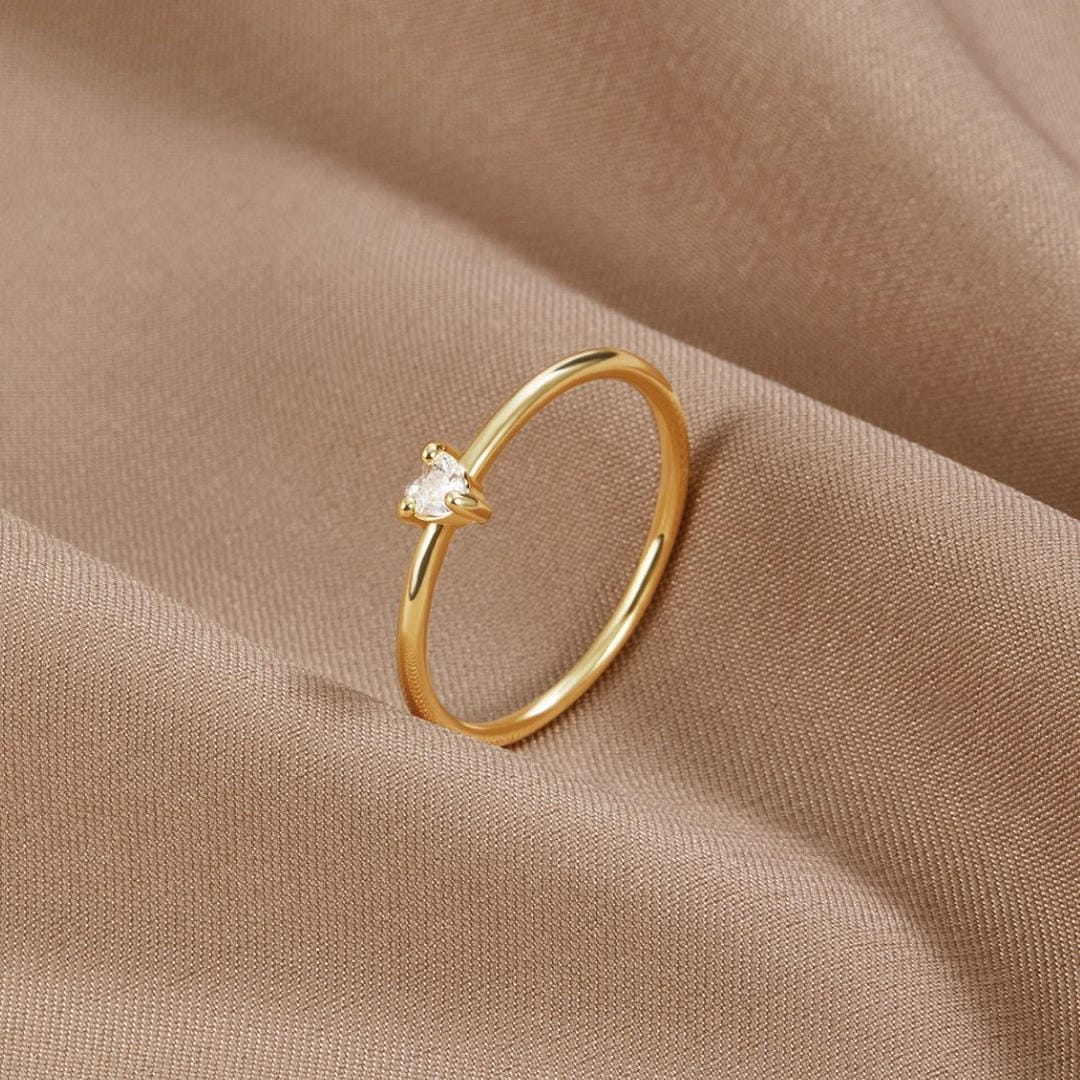 Anillo corazón de cristal amor