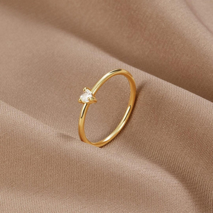 Anillo corazón de cristal amor
