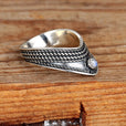 Anillo de plata en chevron con piedra lunar – imagen 2