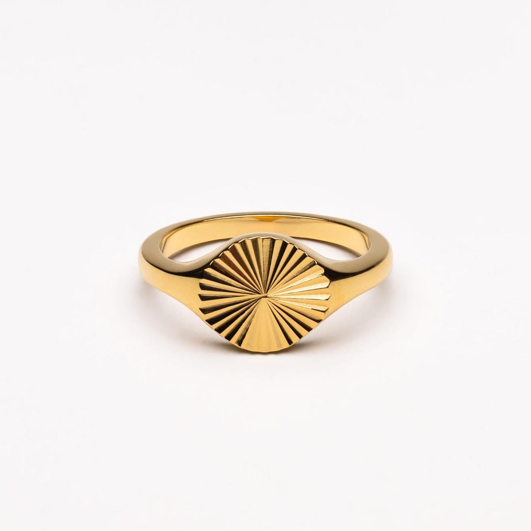 Anillo Sol circular en oro o plata