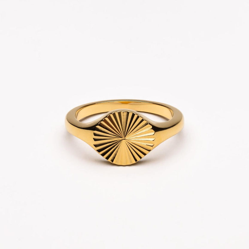 Anillo Sol circular en oro o plata