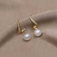 Pendientes de oro Pearl Wave