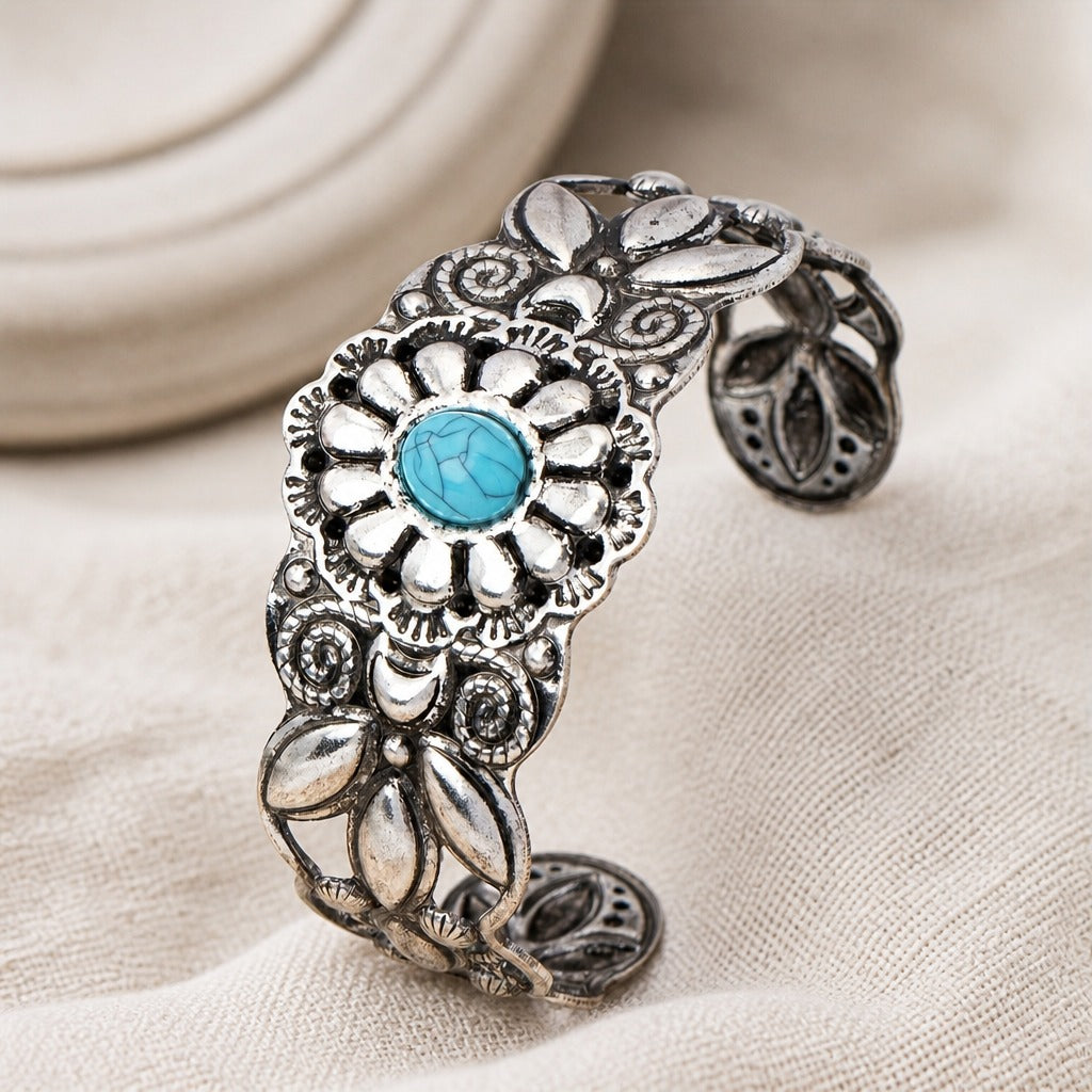 Pulsera abierta bohemia vintage – imagen 2