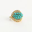 Anillo vintage de turquesa en flor