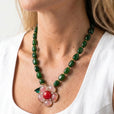Collar vintage de flor verde – imagen 2