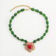 Collar vintage de flor verde