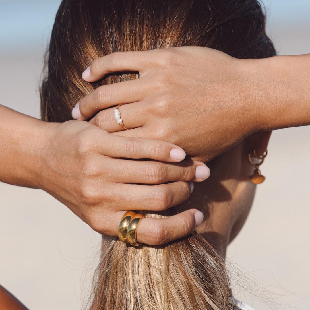Anillo de cinco perlas Gota de rocío – imagen 4