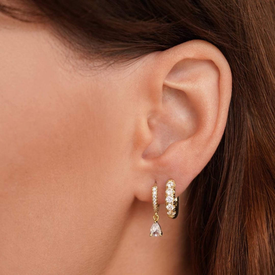 Pendientes de cristal dorados – imagen 2
