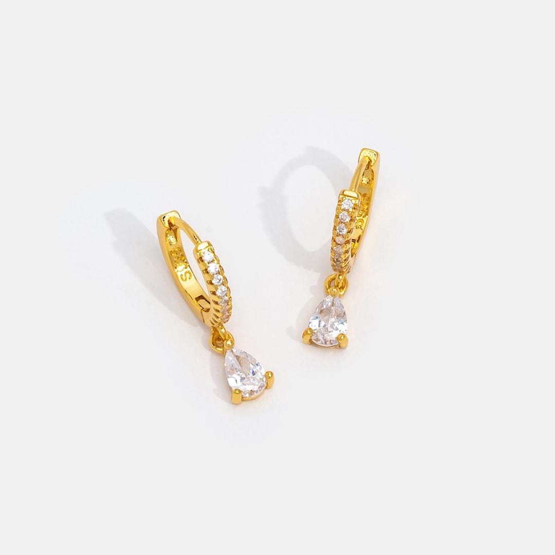 Pendientes de cristal dorados – imagen 4