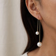 Pendientes minimalistas de oro colgantes – imagen 2