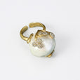 Anillo corona de flor silvestre con perla