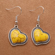 Pendientes boho de corazón amarillo – imagen 2